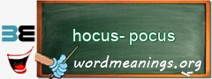 WordMeaning blackboard for hocus-pocus